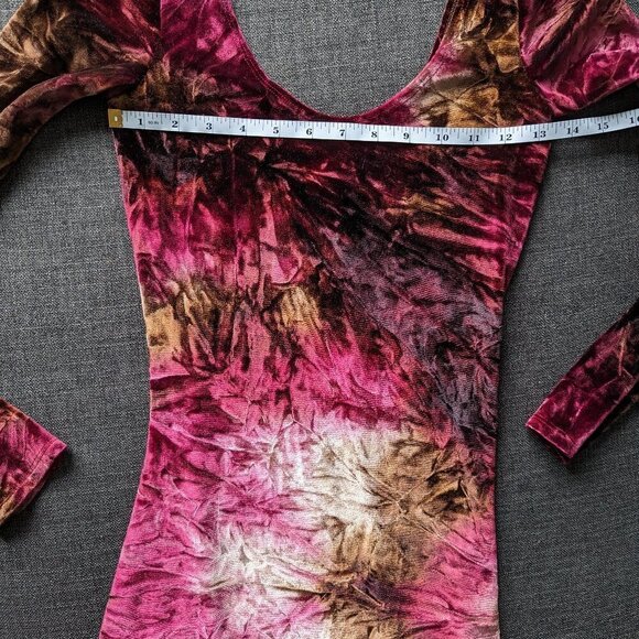 Rare Michelle Uberreste Crushed Velvet / Velour Long Sleeve Dress - Picture 6 of 9